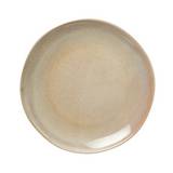 Juego de 4 platos de ceramica de 28cm café beige