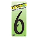 Numero 6 de 4 in negro plastico