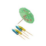PALILLOS DE BAMBÚ CON SOMBRILLA 24 PZAS