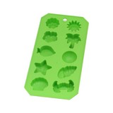 Molde para hielo plastico de figuras varias verde