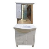 Gabinete con lavamanos y espejo color blanco