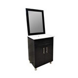 Gabinete con lavamanos y espejo color negro de 60 x 46.5 x 87 cm