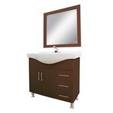 Gabinete con lavamanos y espejo color madera de 90 x 50 x 87 cm