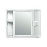 Gabinete para baño plastico con espejo blanco