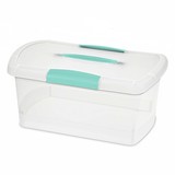 Caja organizadora tapa verde/azul sterilite 18748606