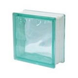 Bloque de vidrio verde aqua 190x190x80 mm