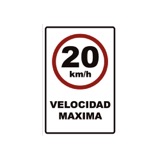 ROTULO VELOCIDAD MAXIMA 20KM 30X46 CM
