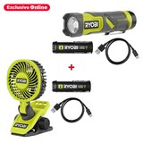 Kit - ventilador inalambrico 4v 2.0ah + lampara de mano recargable
