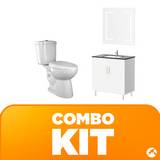 Kit - inodoro+gabinete c/luz blanco